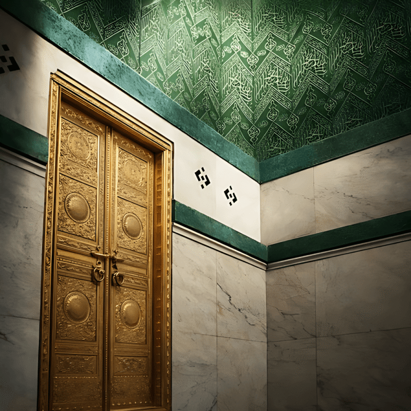 Rare Inside Piece of Ghilaf-e-Kaaba (XXL Green)