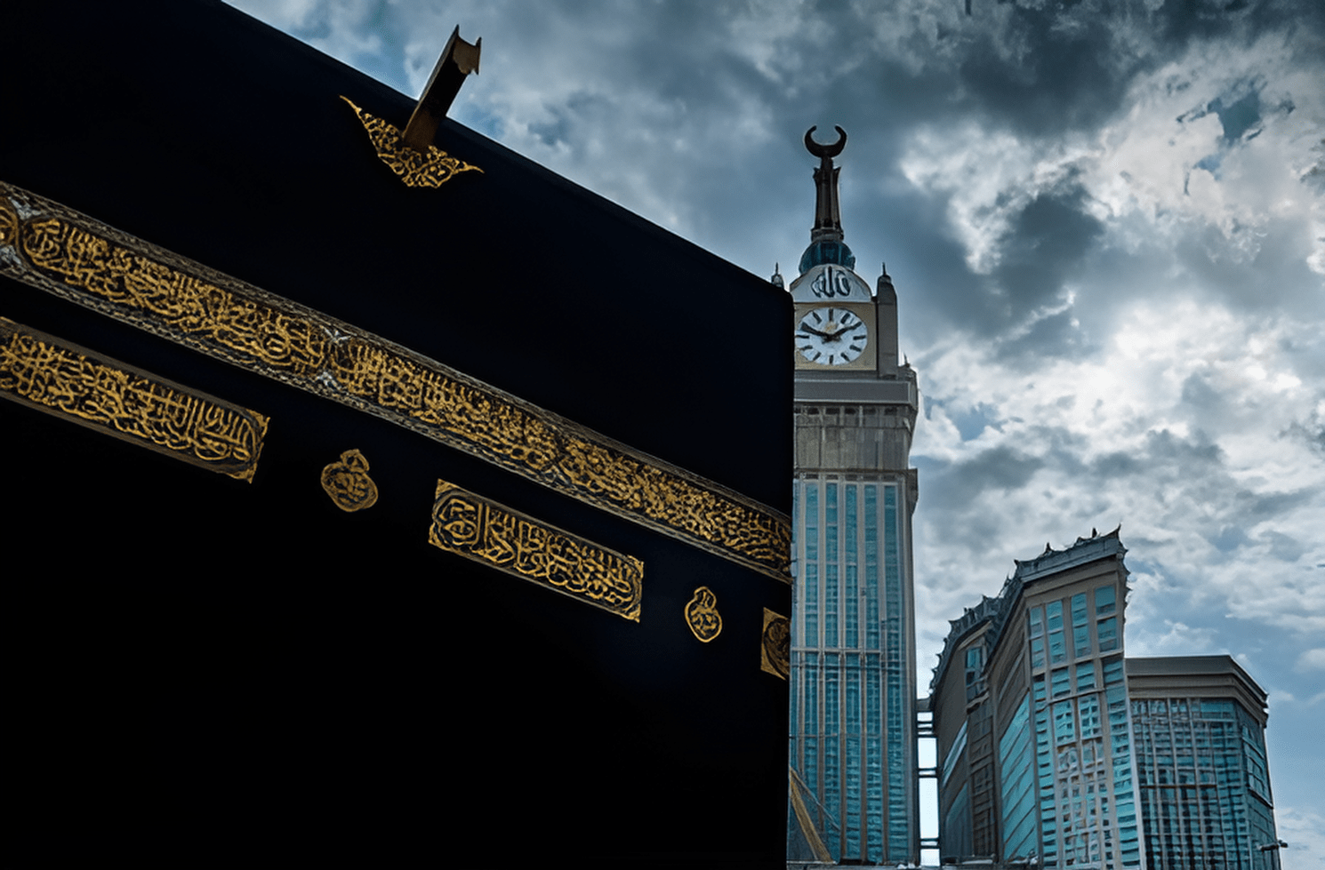 Authentic Islamic Tabarrukat including Ghilaf-e-Kaaba, Karbala and Najaf relics displayed elegantly