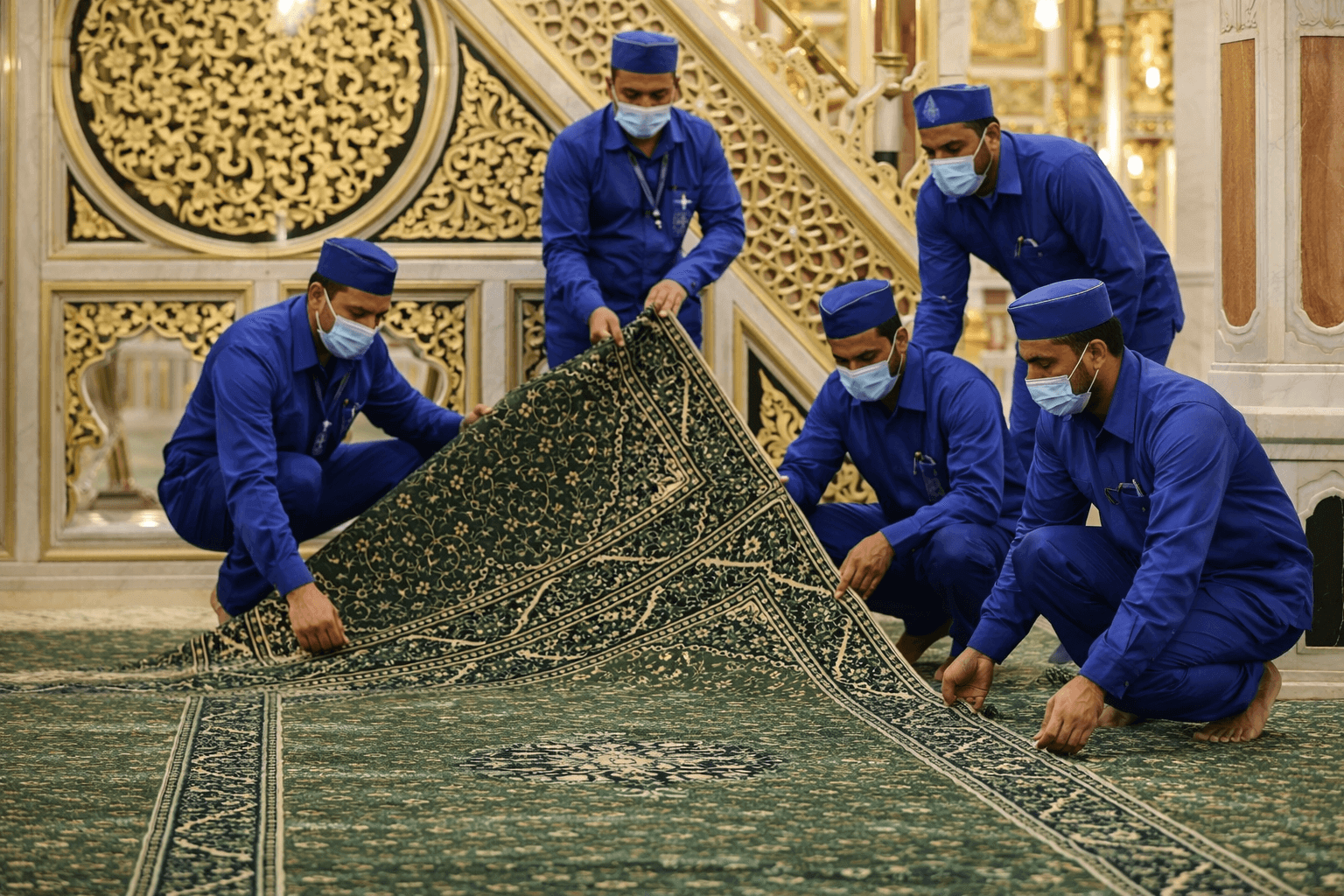 Riyaz ul Jannah sacred carpet piece from Masjid an-Nabawi in Madinah